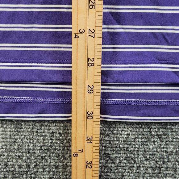 RLX Ralph Lauren Medium Purple Short Sleeve Striped Polo Golf Activewear Spandex - Picture 10 of 13